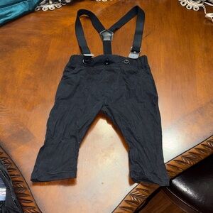 Black Kids Suspender Pants